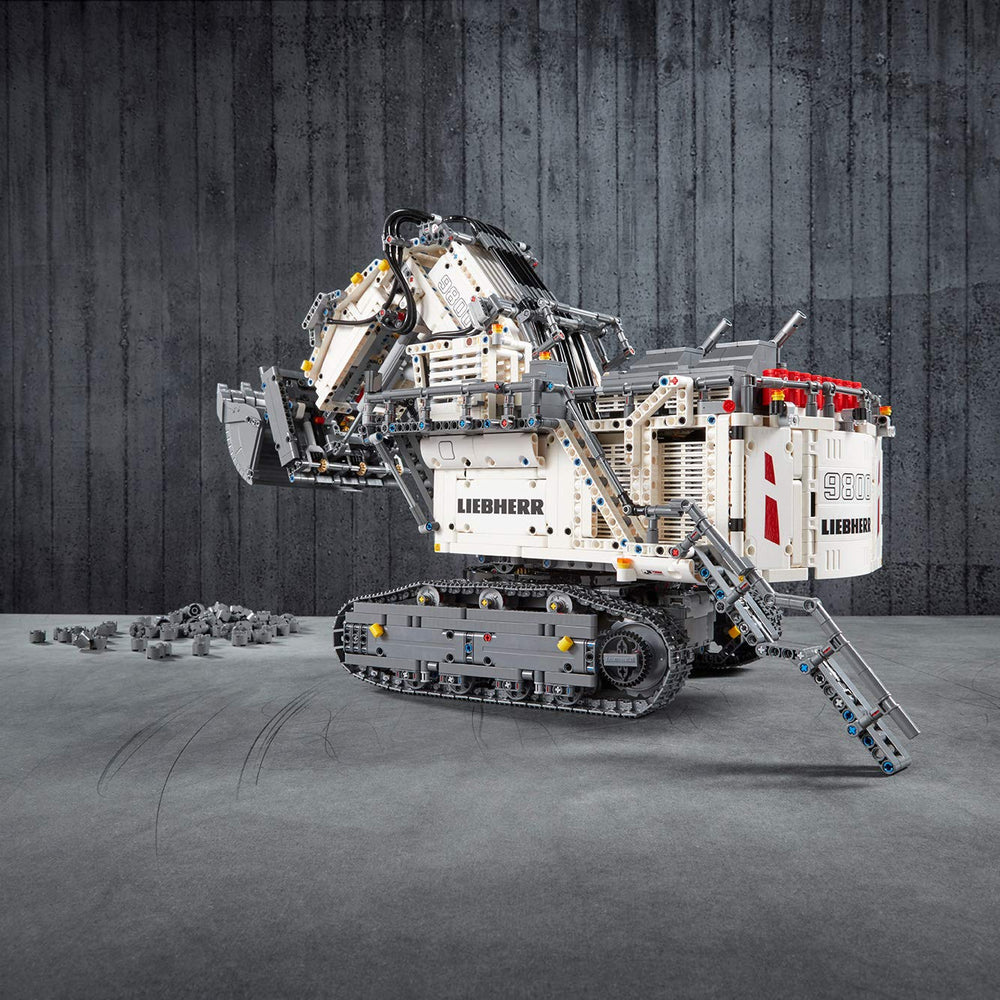 LEGO Liebherr R9800 Excavator unboxing packaging suggests premium gift idea.
