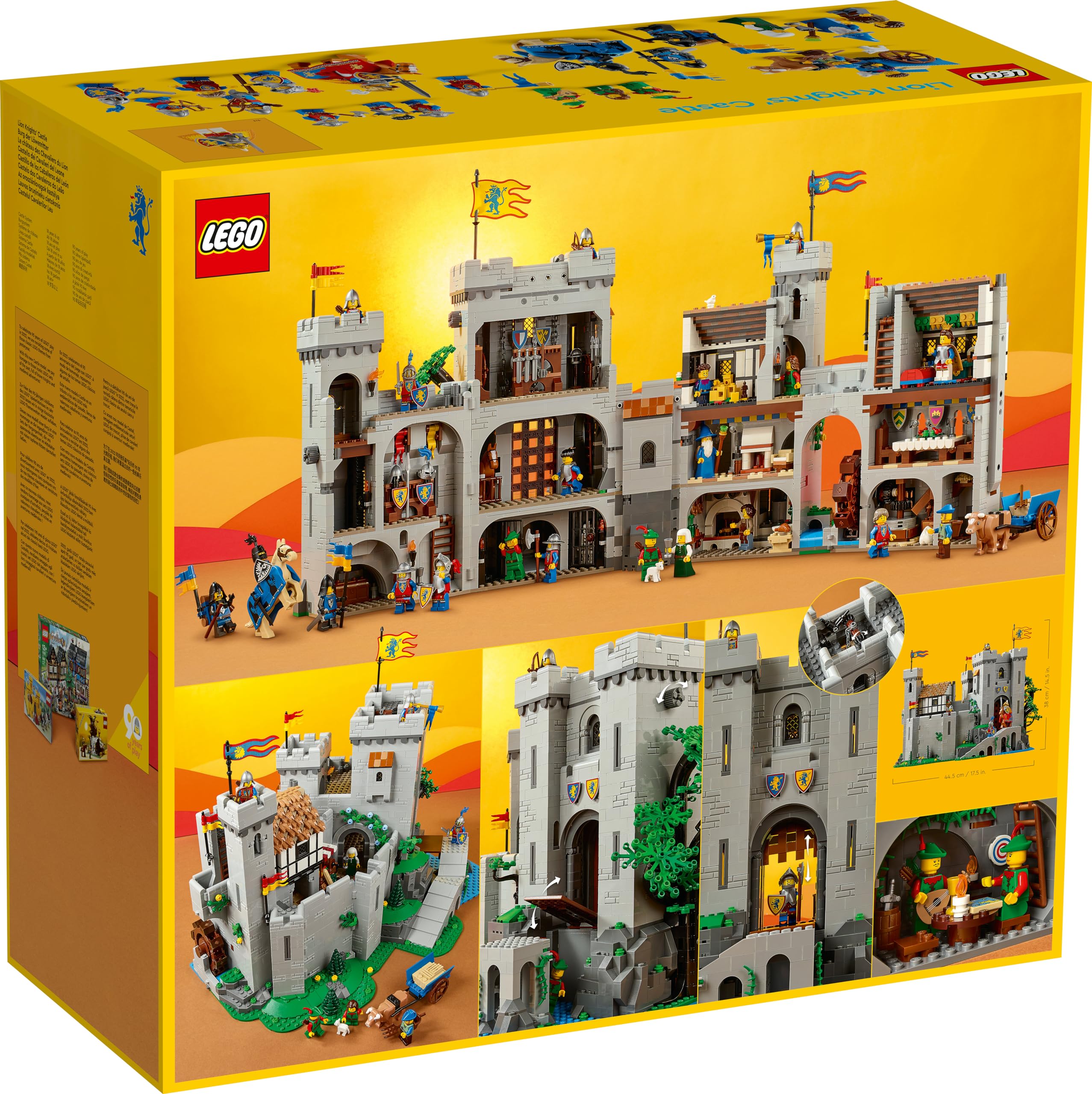 LEGO Lion Knights' Castle 10305 dimensions show a sizable display piece.