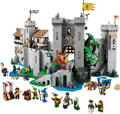LEGO Lion Knights' Castle 10305 drawbridge and portcullis for dynamic play possibilities.