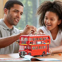 LEGO London Bus 10258 interior details reveal seating and engine, ideal for immersive display