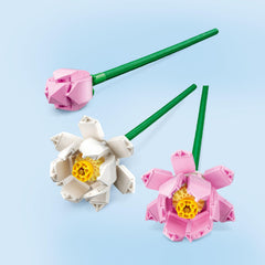 LEGO Lotus bouquet in vase-ready arrangement for stylish spaces.