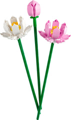 LEGO Lotus Flower green stem ready for vase-style decor.