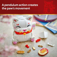 LEGO Lucky Cat paw details with whiskers and blush for charm