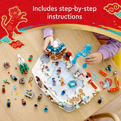 LEGO Lunar New Year Ice Festival 80109 penguin sled scene sparks imaginative winter fun.