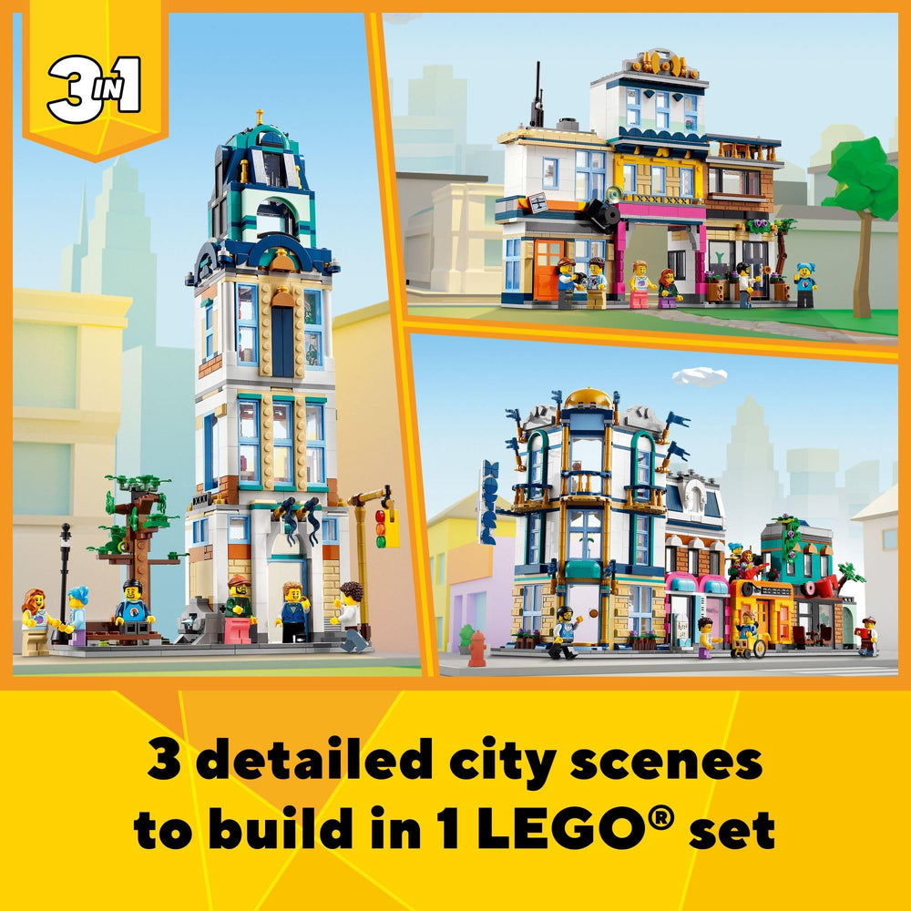 LEGO Creator Main Street 31141 music-store-interior colorful storefronts
