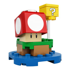 LEGO Mario Super Mushroom Surprise Expansion side view emphasizes portable, quick-build fun.