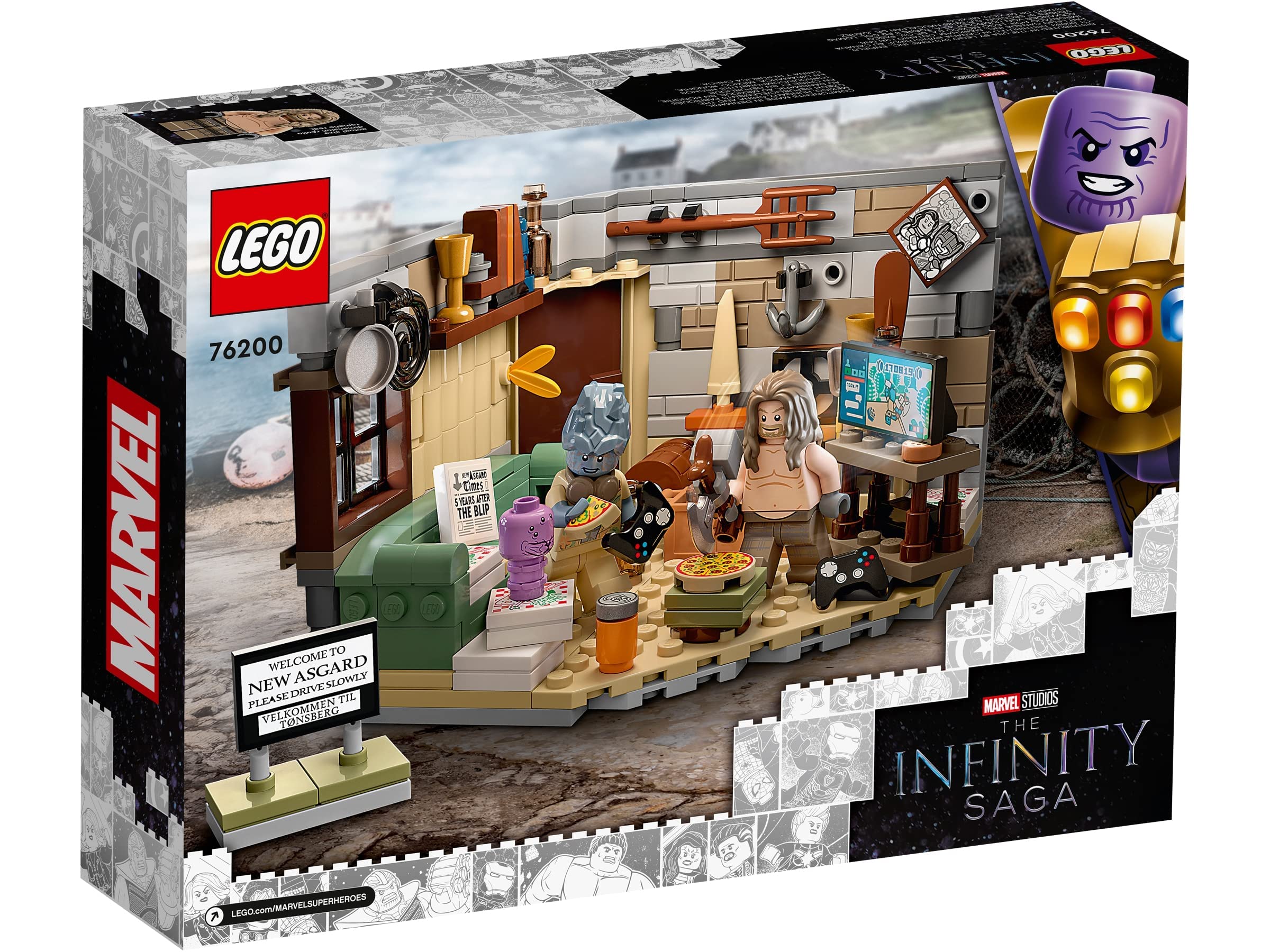 LEGO Marvel 76200 Thor hammer and armor detail highlighting authentic textures.