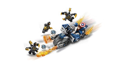 LEGO Marvel Avengers fold-down bike stand for display and posing.
