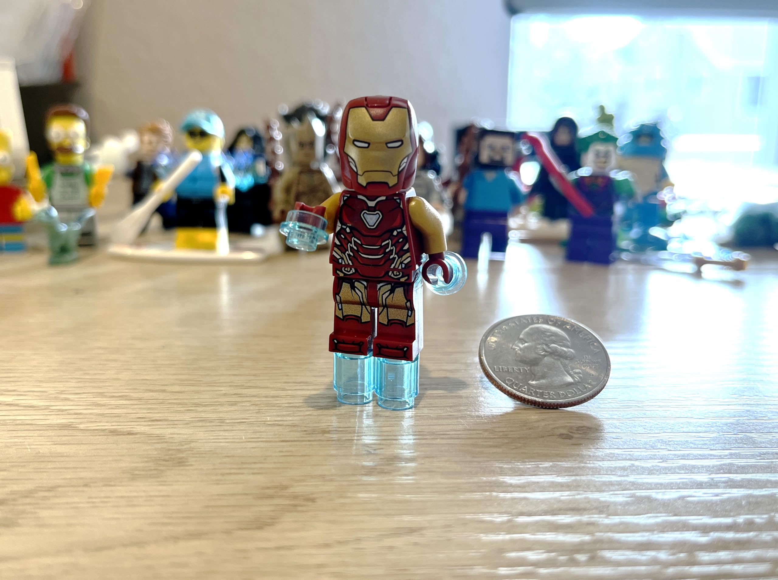 LEGO Marvel Iron Man Mark 85 armor close-up with authentic detailing