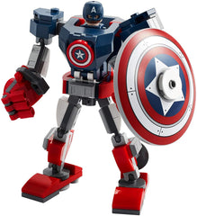 Mech cockpit open showing Captain America for interactive building play