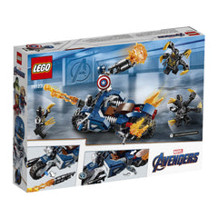 LEGO Marvel Avengers minifigures lineup shows helmet and suit details.