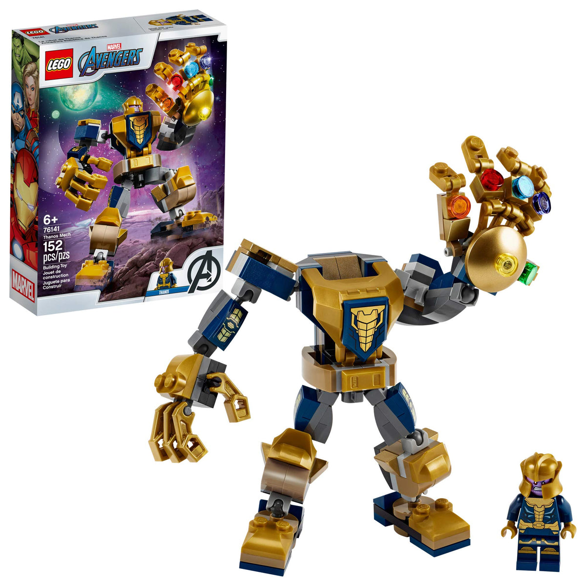 LEGO Marvel Avengers Thanos Mech cockpit opening for immersive play.