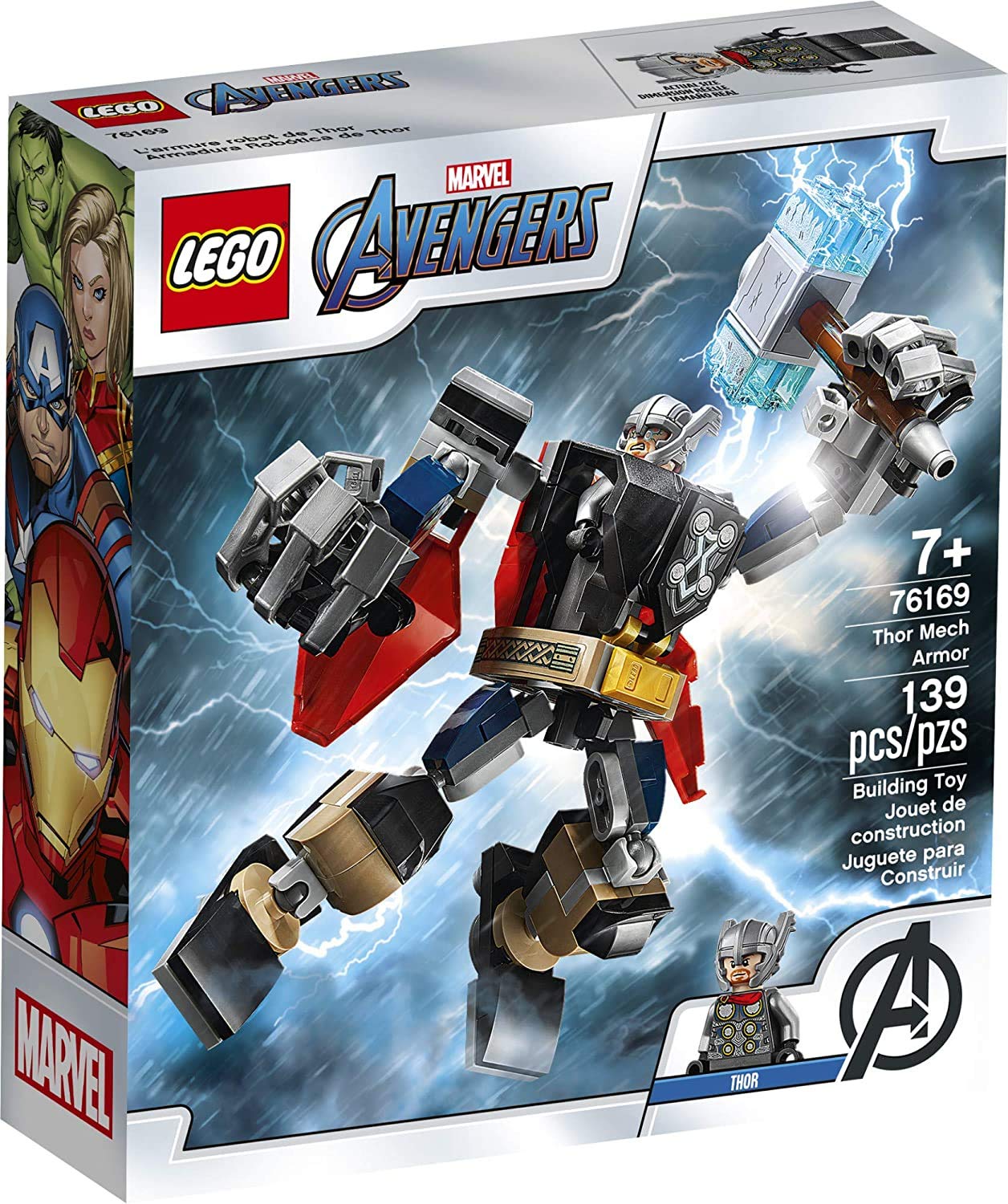 LEGO Marvel Avengers Thor Mech Armor 76169 mech pose ready for epic battles.
