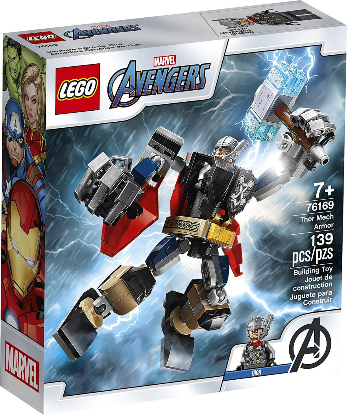 LEGO Marvel Avengers Thor Mech Armor 76169 mech pose ready for epic battles.