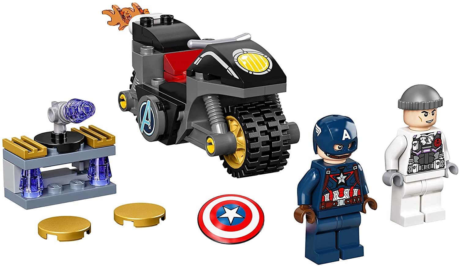 Captain America minifigure leads the scene for dynamic storytelling