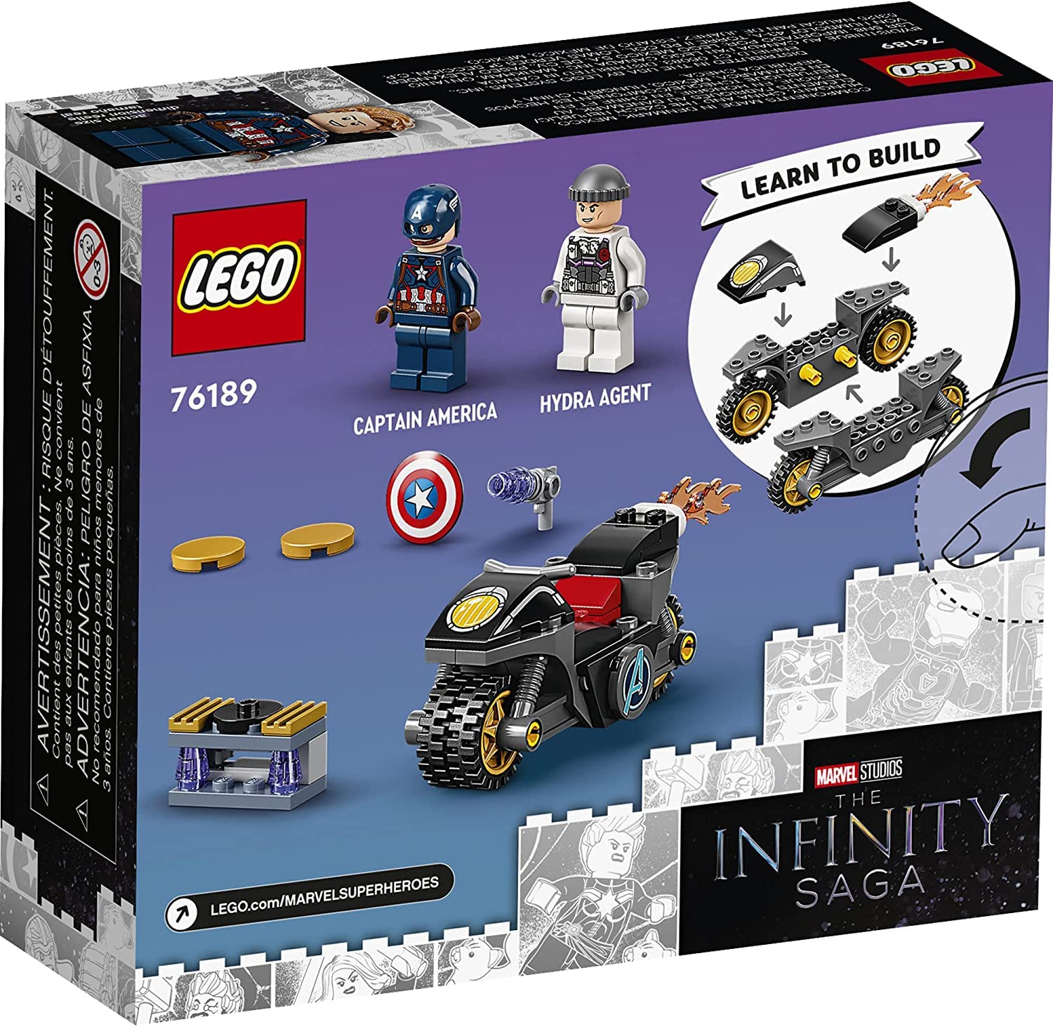 LEGO Marvel Captain America and Hydra Face-Off 76189 disc shooter invites interactive play