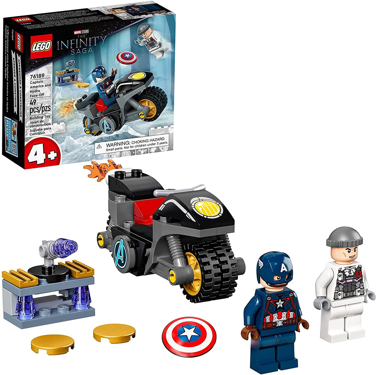 LEGO Marvel Captain America and Hydra Face-Off 76189 motorcycle in action fuels imaginative play