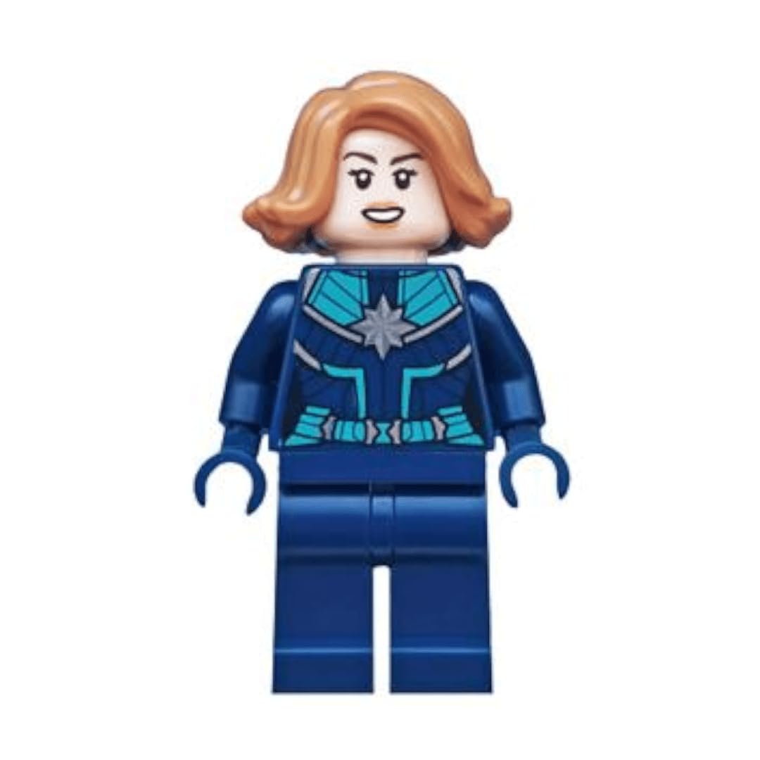 LEGO Marvel Captain Marvel and Nick Fury polybag display idea for a desk or shelf.
