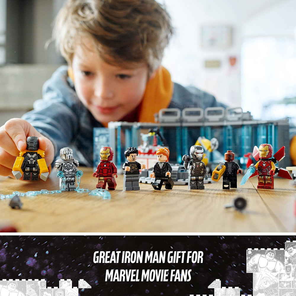 LEGO Marvel changing platform with tools enables armor swaps
