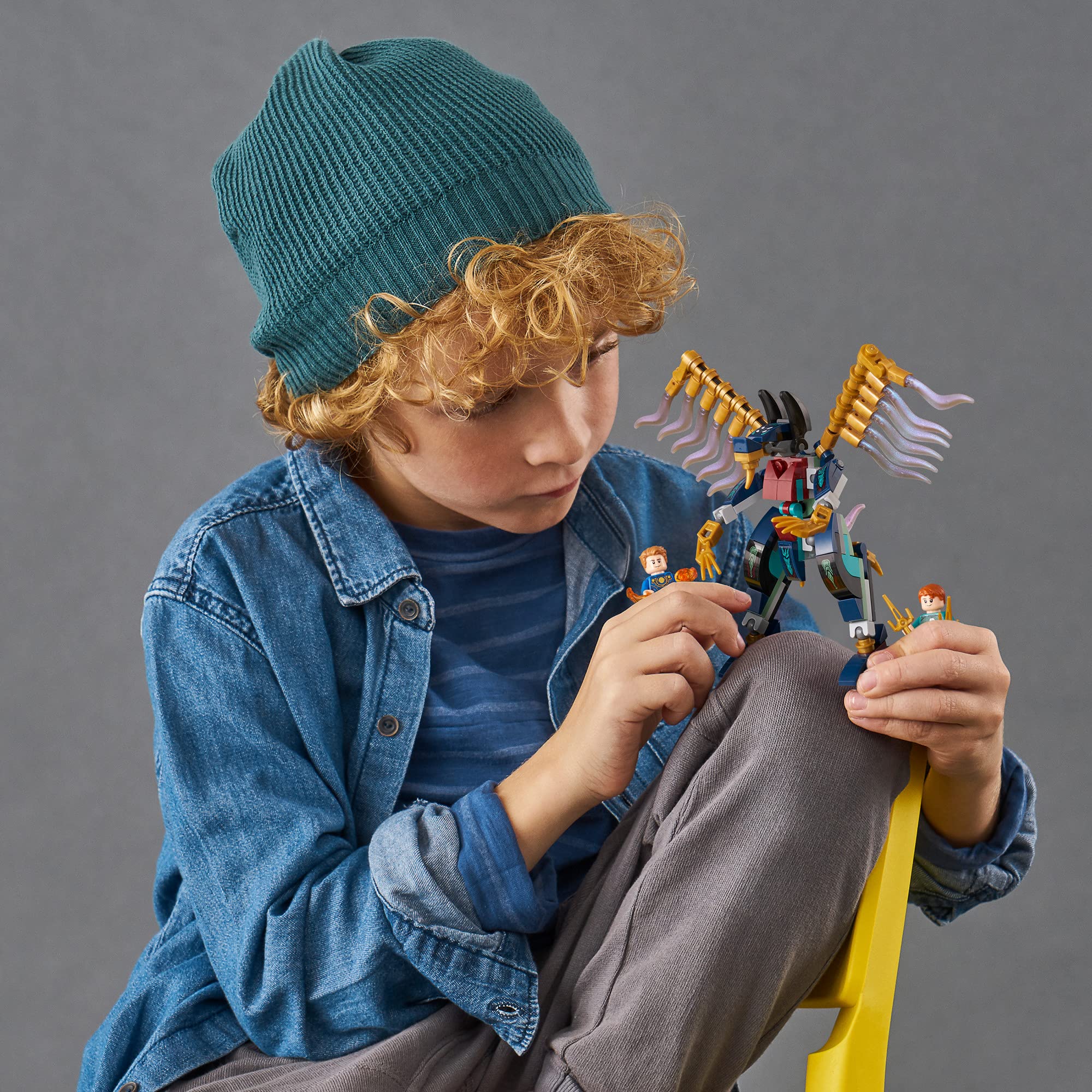 LEGO Marvel Eternals Ikaris minifigure unlocks flight-powered hero moments.