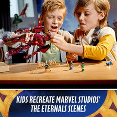 LEGO Marvel The Eternals Arishem's Shadow Ajak and Kingo minifigs.
