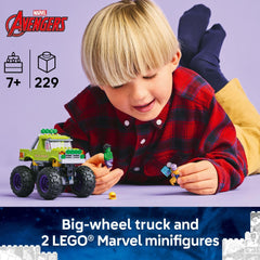 LEGO Marvel Hulk Truck cab open enables placing Hulk inside for immersive role-play.