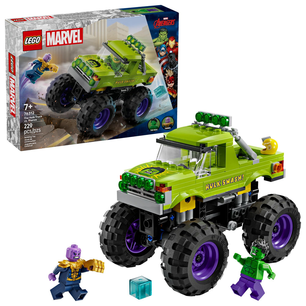 LEGO Marvel Hulk Truck front view fuels action-packed imagination.
