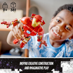 Articulated joints on LEGO Iron Man allow poseable action sequences