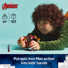 LEGO Marvel Iron Man Mech vs Ultron minifigures Iron Man and Ultron ready for action