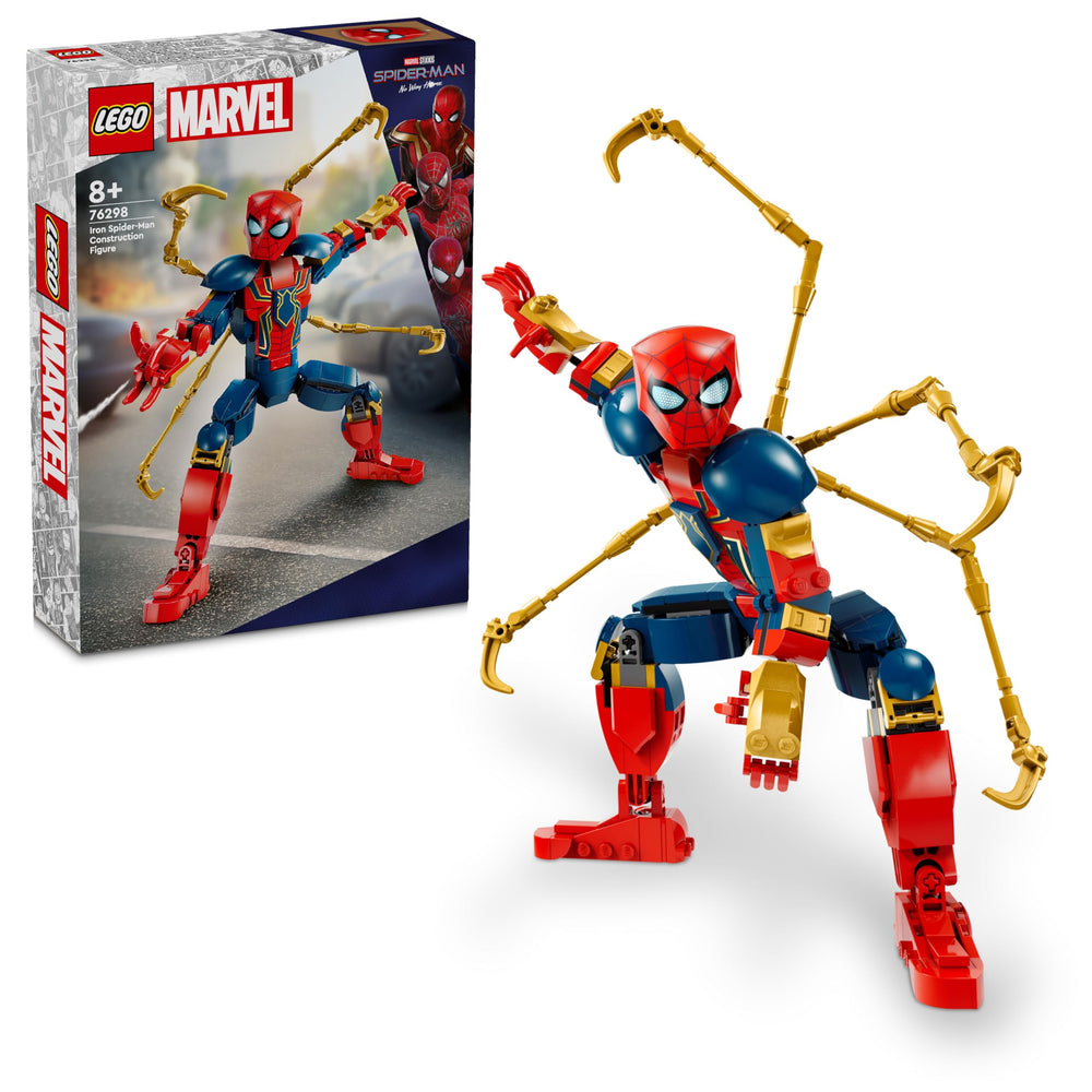 LEGO Marvel Iron Spider-Man building figure viewed from front for dynamic play