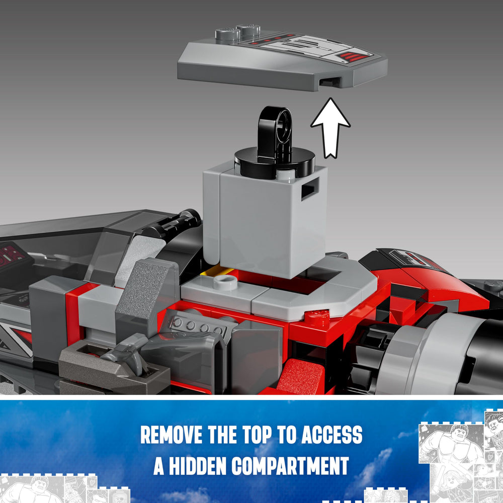 LEGO jet plane with opening cockpit invites piloting and exploration