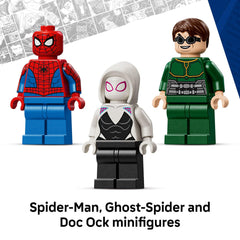 LEGO Marvel Mech Battle Ghost-Spider minifig included for team play.