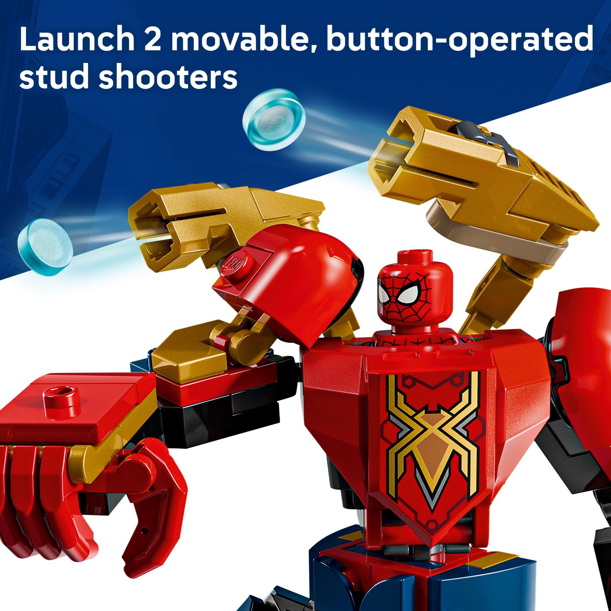 LEGO Marvel Mech Battle Spider-Man cockpit opening for easy minifigure access.