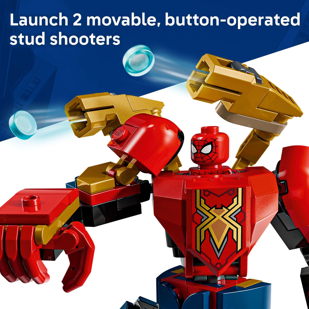 LEGO Marvel Mech Battle Spider-Man cockpit opening for easy minifigure access.
