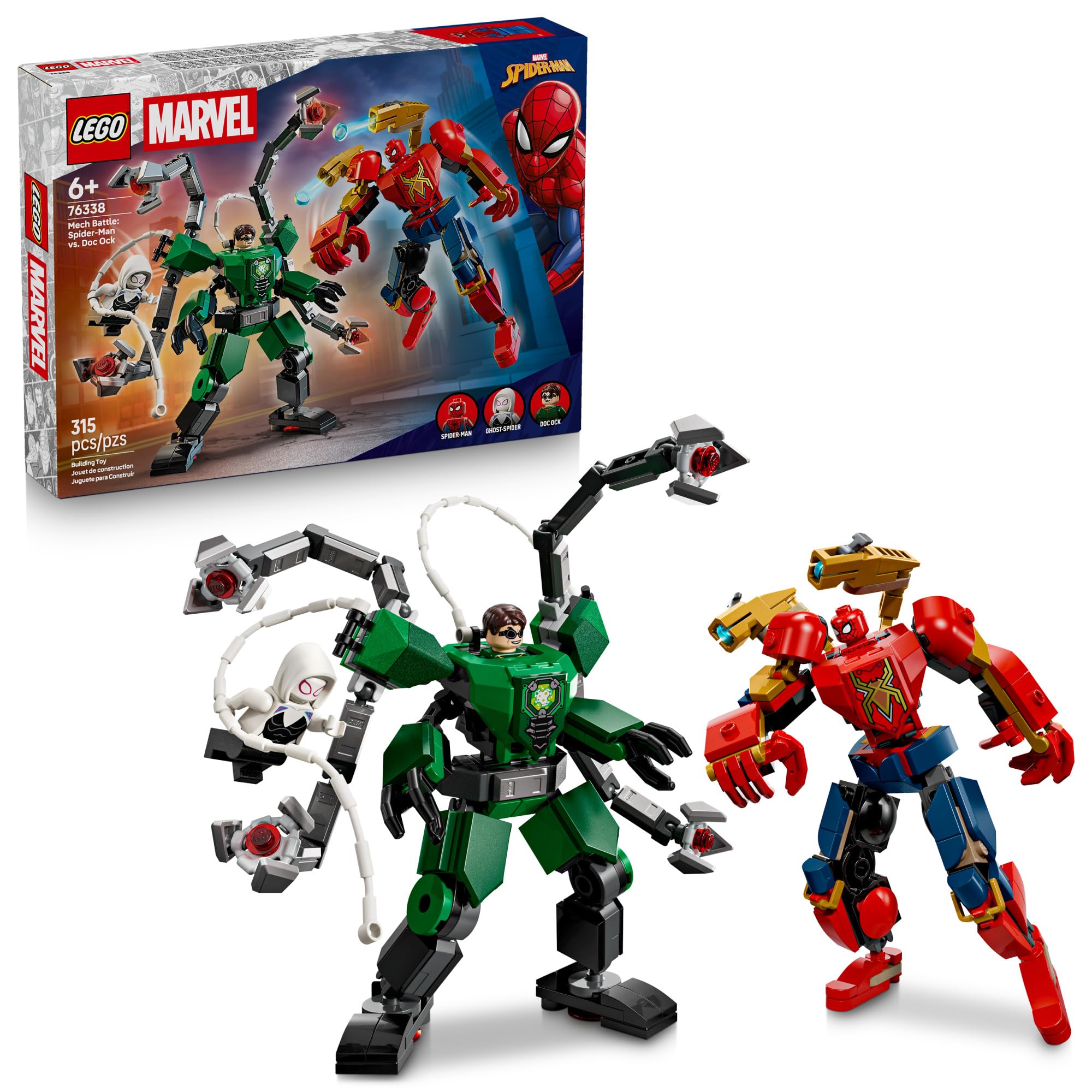 LEGO Marvel Mech Battle Spider-Man mech ready for action-packed battles.