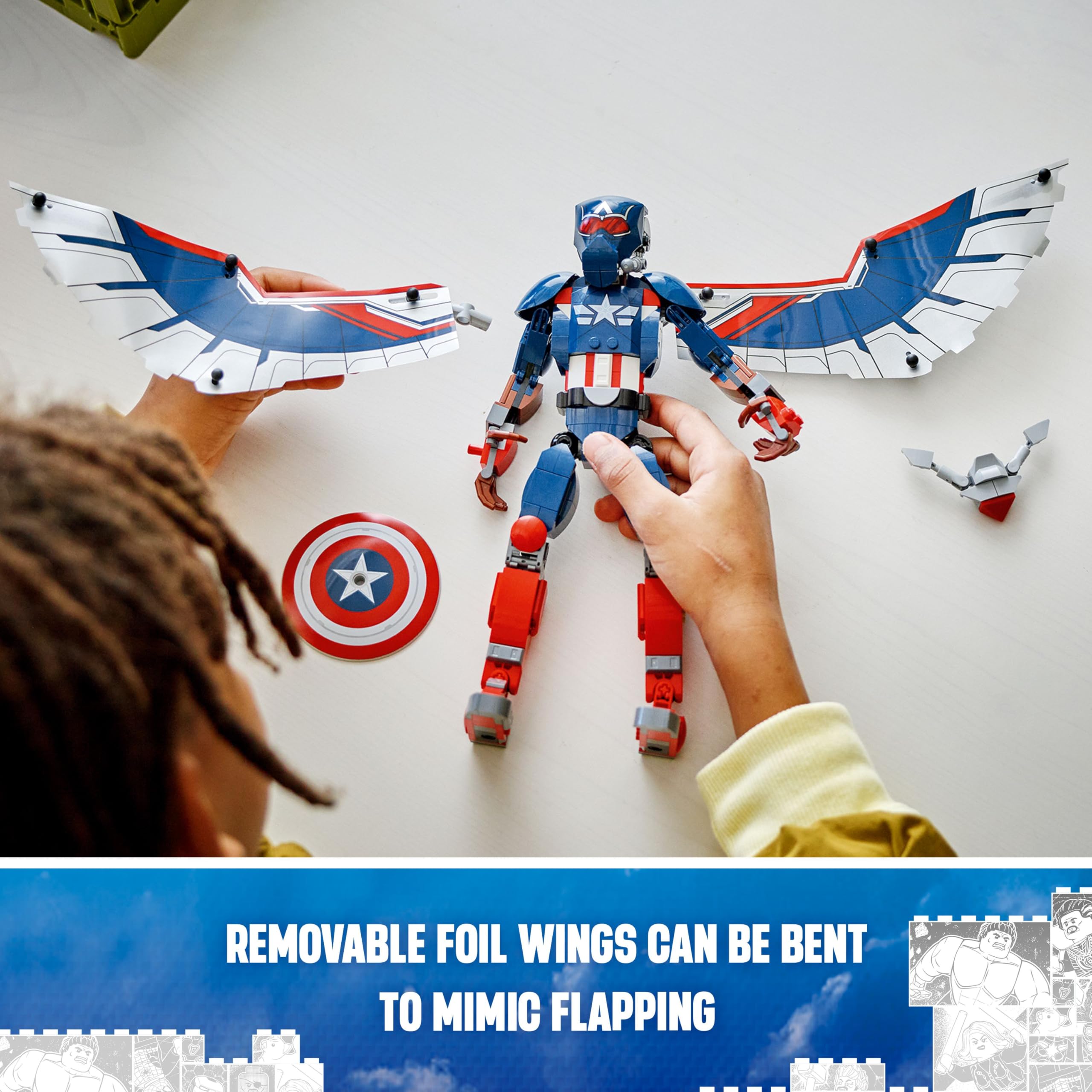 LEGO Marvel Captain America construction figure packaging image for gift-ready presentation