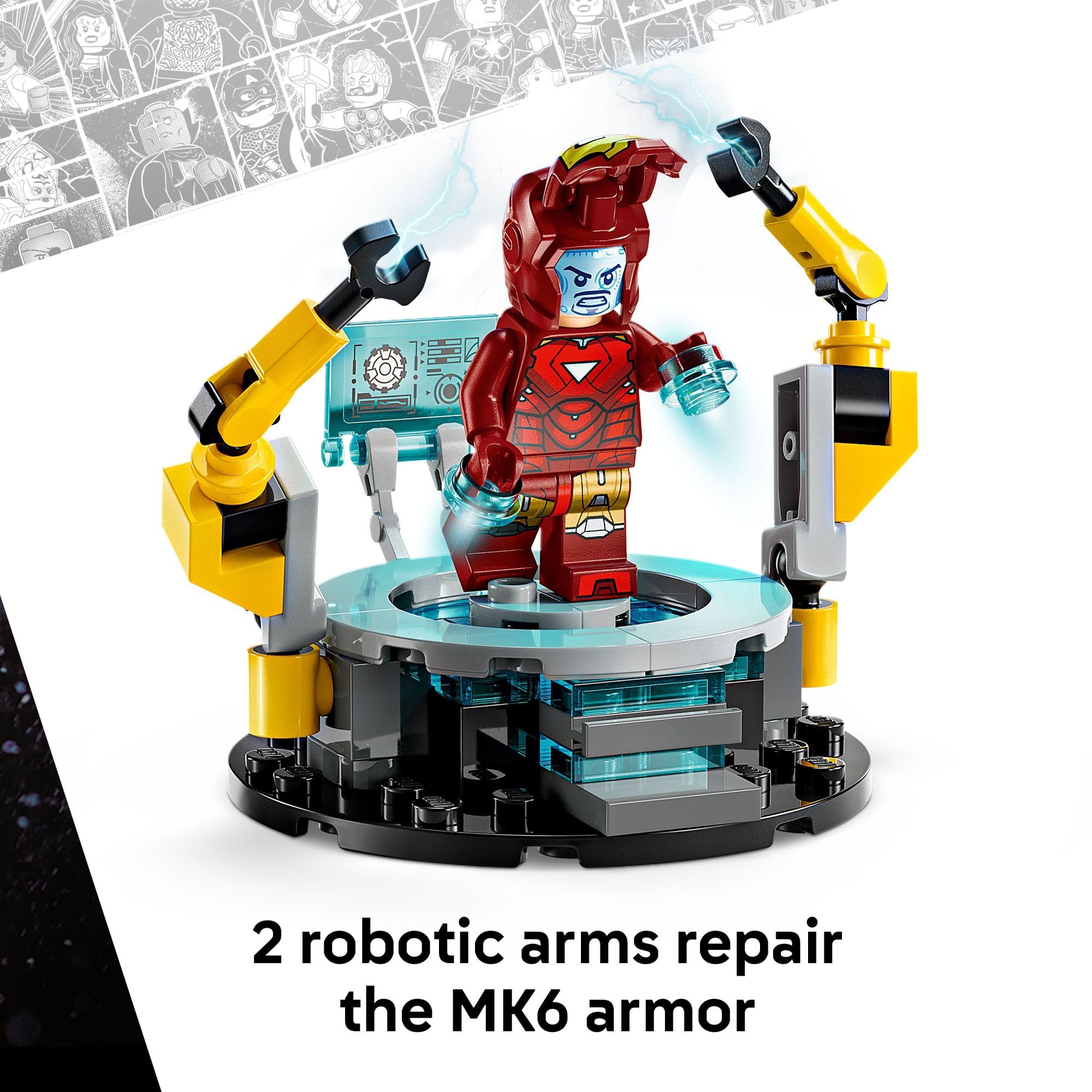 LEGO Marvel Pepper Potts and Aldrich Killian minifigs—storytelling potential and collectability.