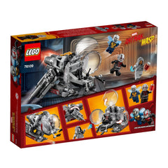 LEGO Marvel Quantum Realm Explorers set features bug-eye cockpit and insect-arm design.