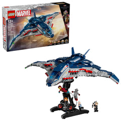 LEGO Marvel Quinjet opening cockpit invites immersive flight play and authentic detail.