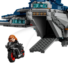 LEGO Marvel Quinjet rear loading door for deploying Black Widow's motorcycle.