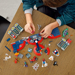 LEGO Marvel Spider-Man Attack on the Spider Lair 76175 camera and training kit fuel storytelling.