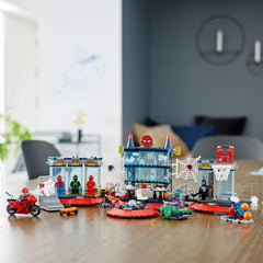 LEGO Marvel Spider-Man Attack on the Spider Lair 76175 jail feature sparks dramatic rescues.