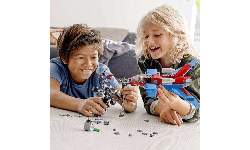 LEGO Marvel Spider-Man battle scene with minifigures for imaginative storytelling