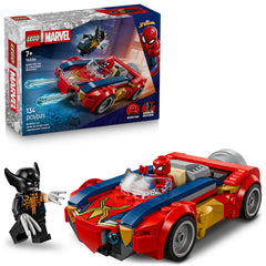 LEGO Marvel Spider-Man Car vs Venomized Wolverine front view for action-packed battles.