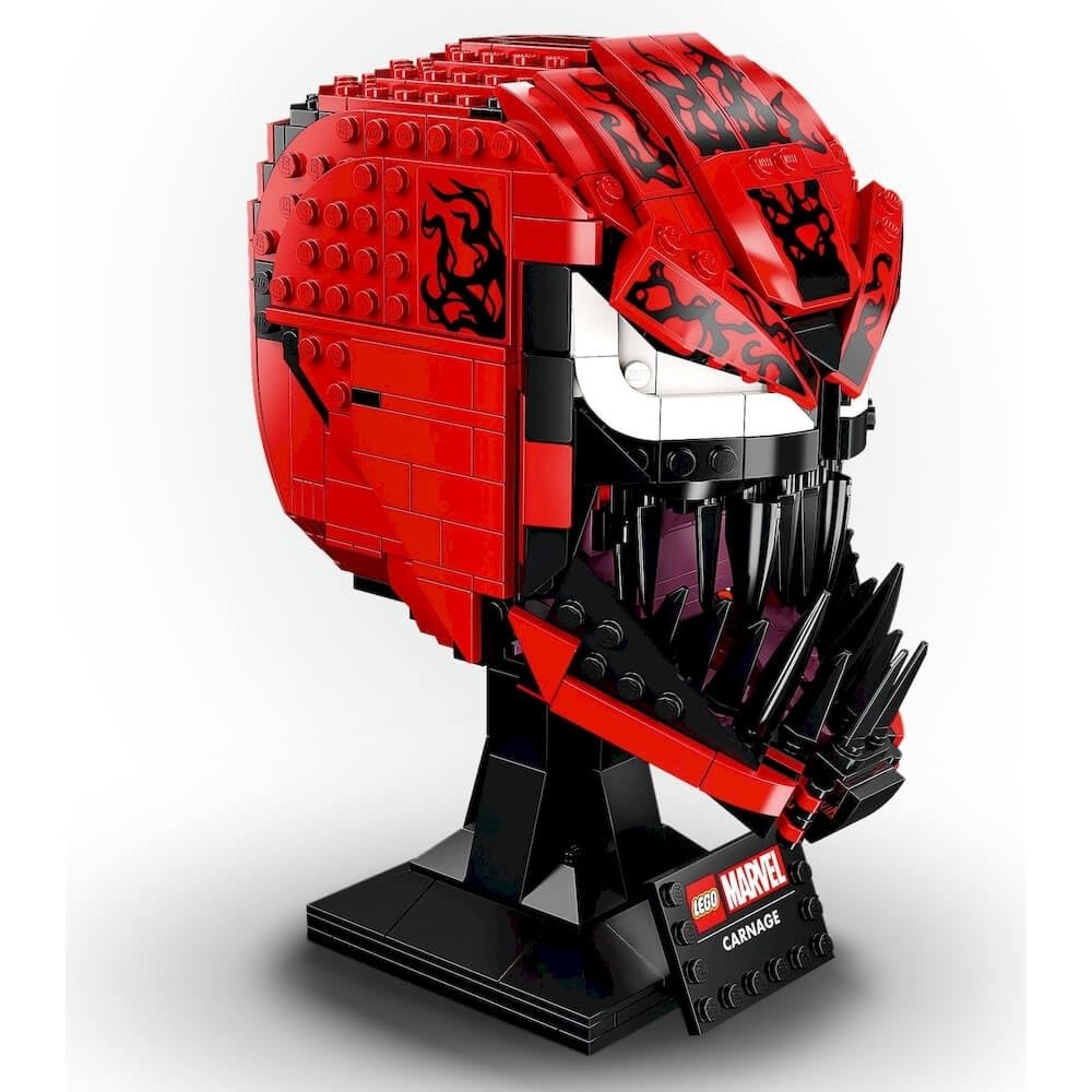 LEGO Marvel Spider-Man Carnage base plaque and stand show stable display option