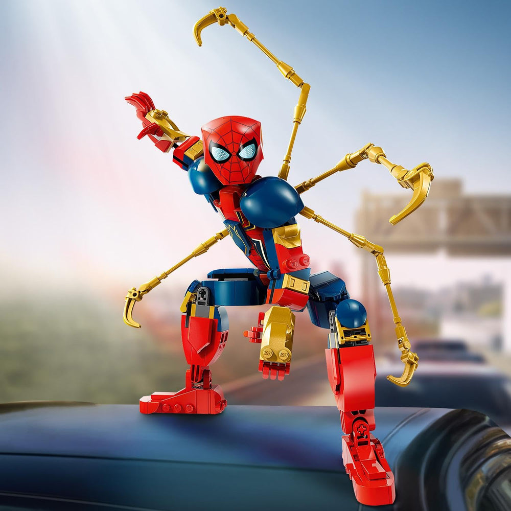 LEGO Marvel Iron Spider-Man can be posed in dynamic action stances