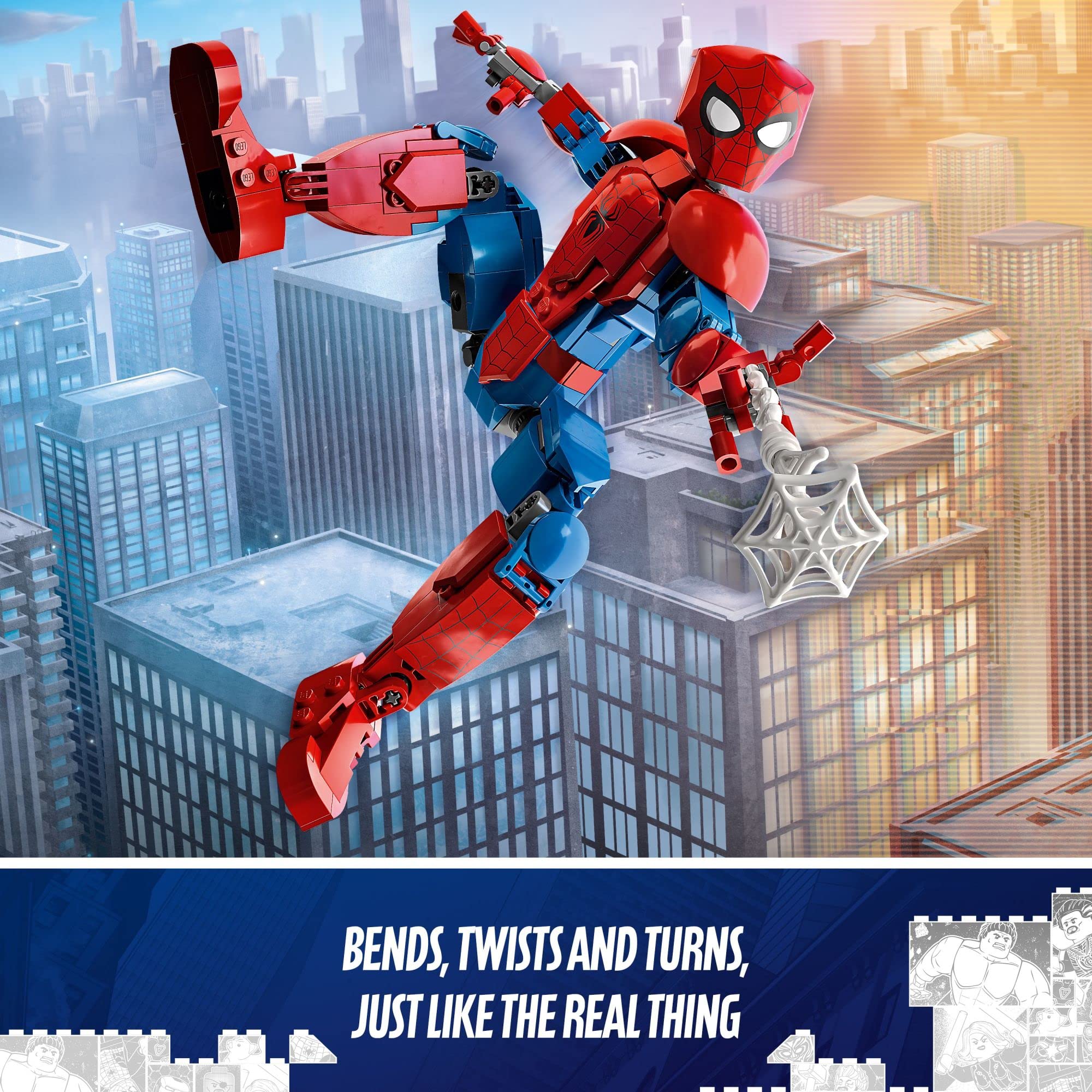 LEGO Marvel Spider-Man 24 cm tall figure for easy display and play.