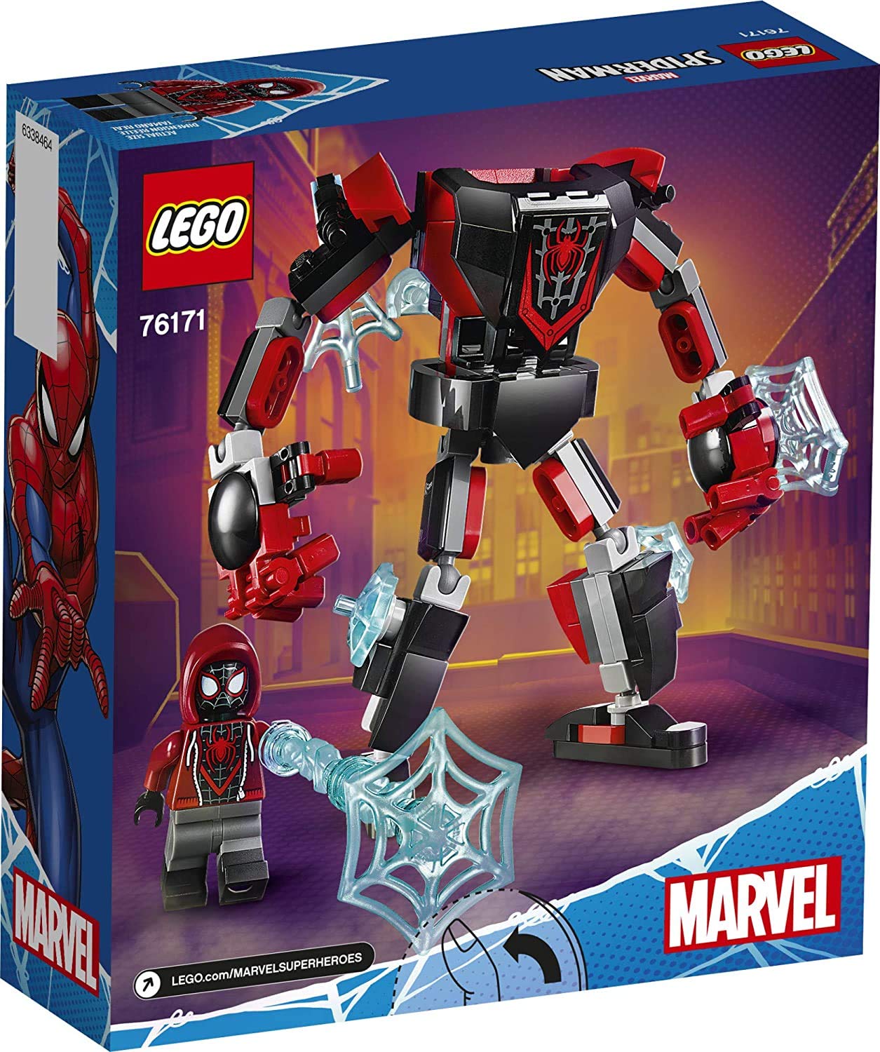 LEGO Marvel Spider-Man Miles Morales Mech Armor cockpit view supports hands-on adventures.