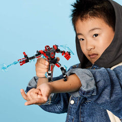 LEGO Marvel Spider-Man Miles Morales Mech Armor included minifigure for quick storytelling.