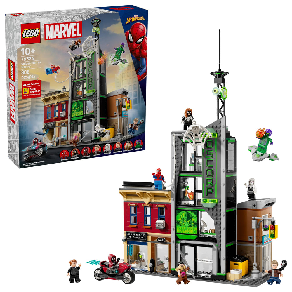 LEGO Marvel Spider-Man vs Oscorp front view ideal for dynamic city battles